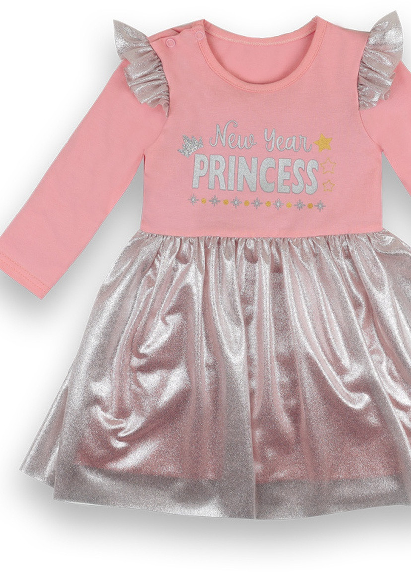Персиковое детское платье для девочки pl-21-103-1 *новый год* Габби (251830754)