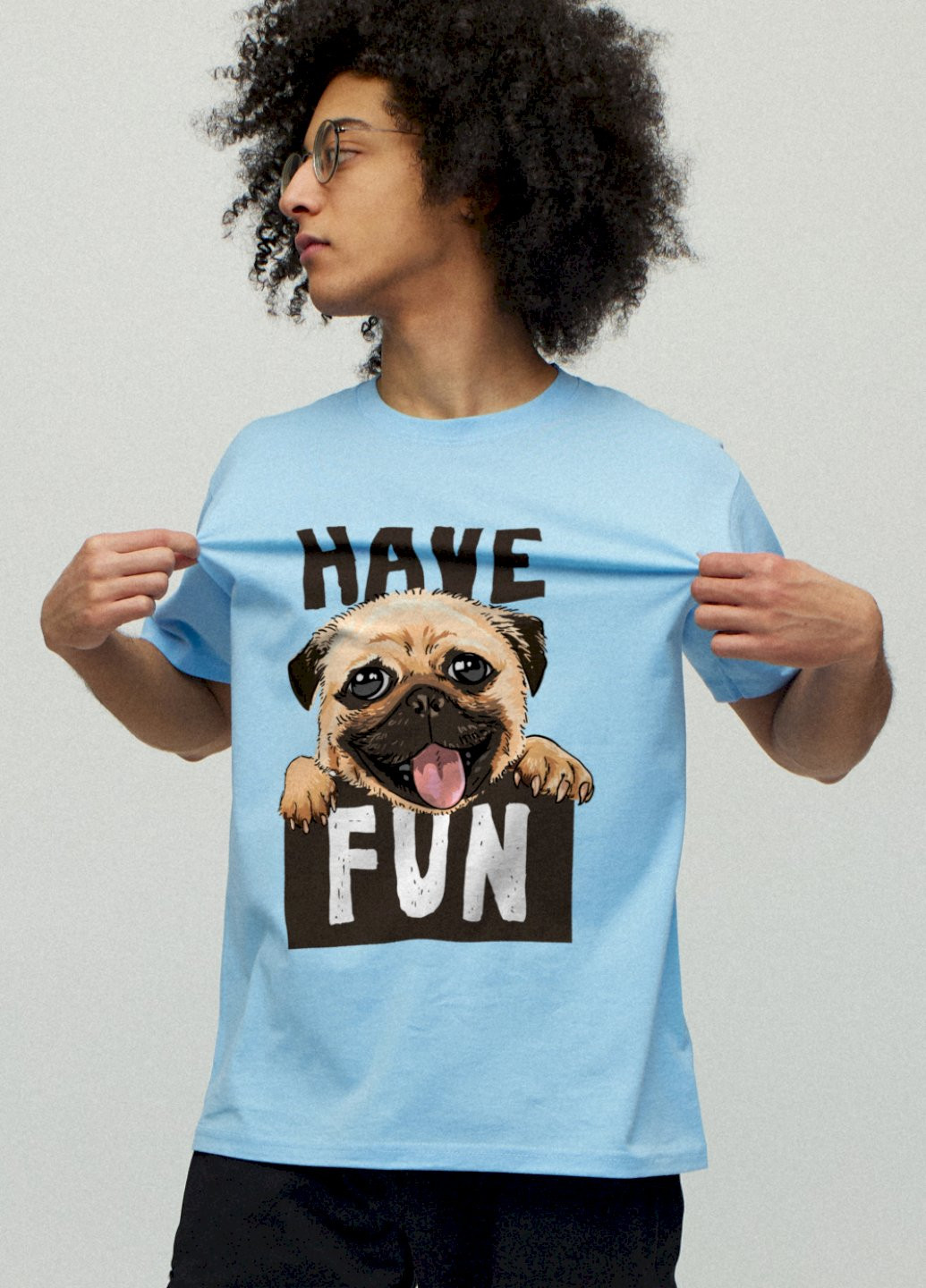 Блакитна футболка чоловіча YAPPI