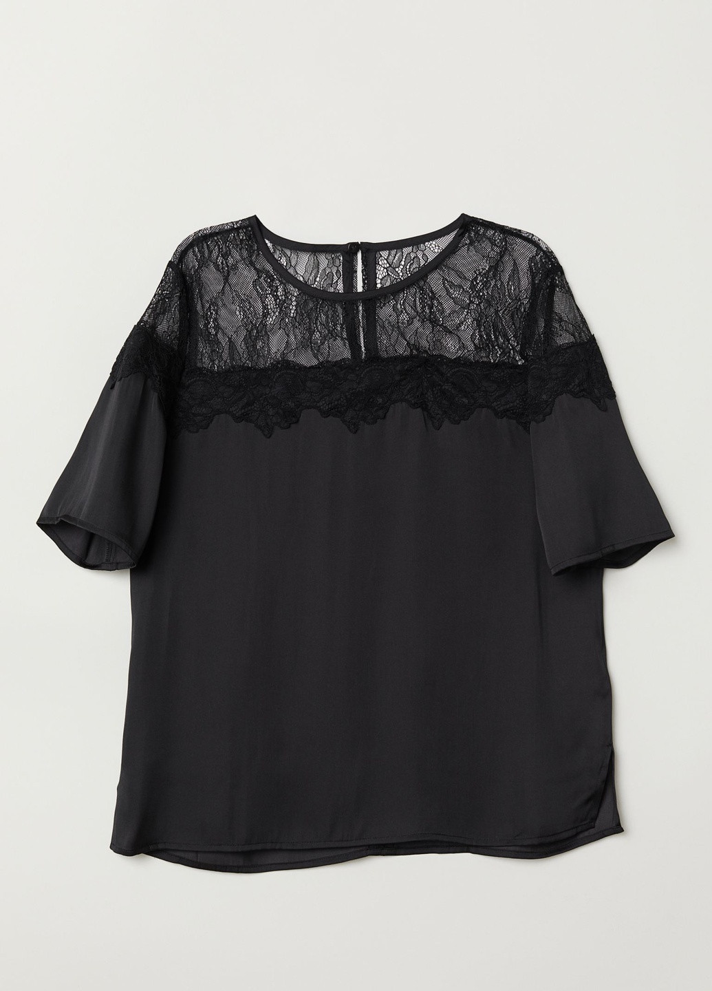 Чёрная блуза кружевная H&M