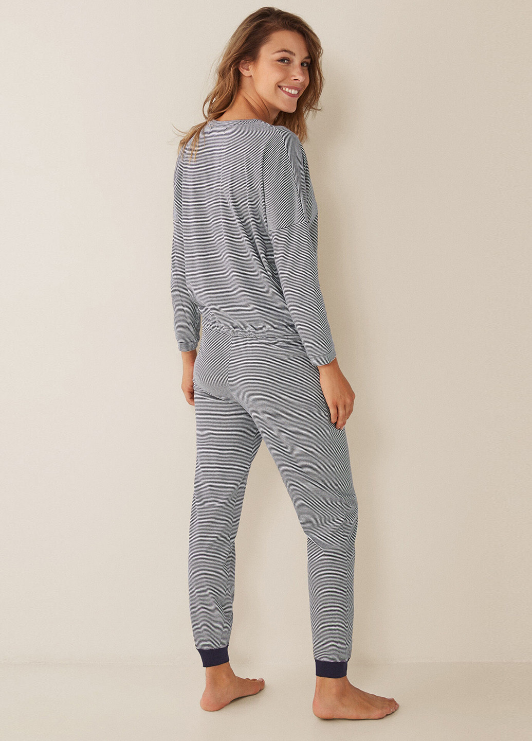 Темно-синяя всесезон пижама (лонгслив, брюки) лонгслив + брюки Women'secret