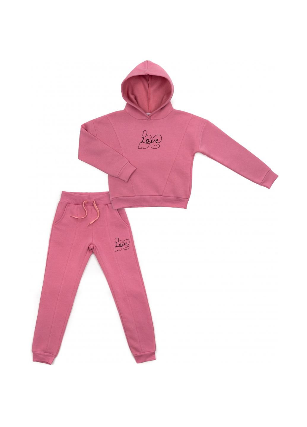Комбинированный демисезонный спортивный костюм с капюшоном (16467-164g-pink) Breeze
