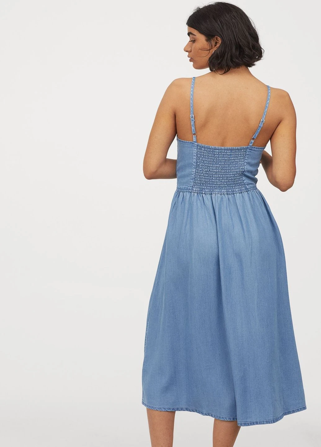 Блакитна кежуал сукня H&M однотонна
