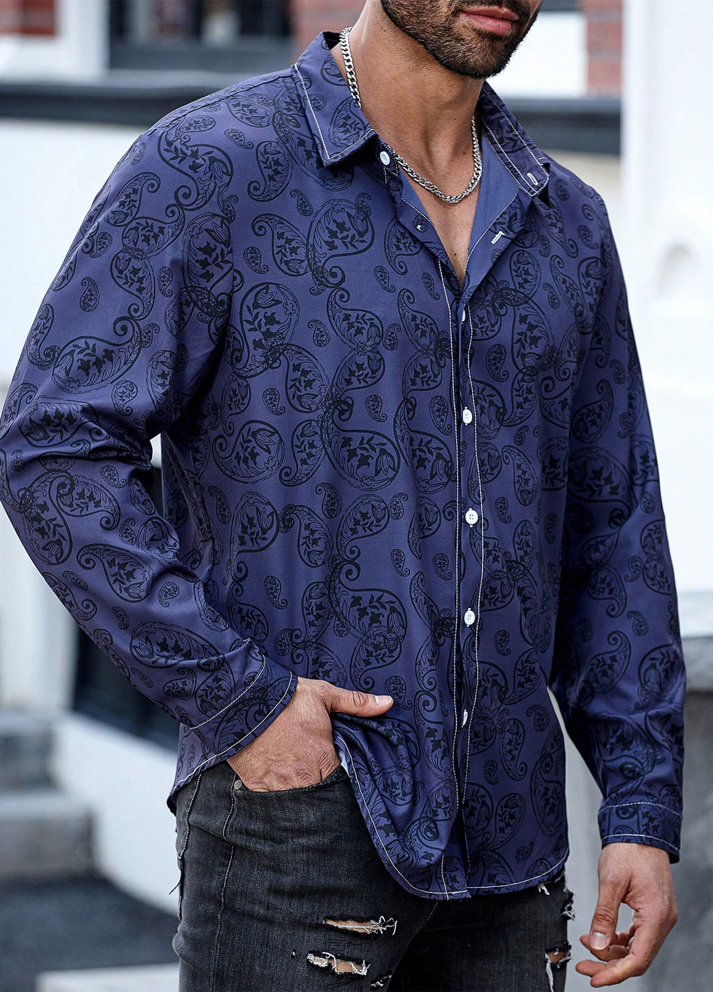 Цветная кэжуал рубашка турецкие огурцы SHEIN