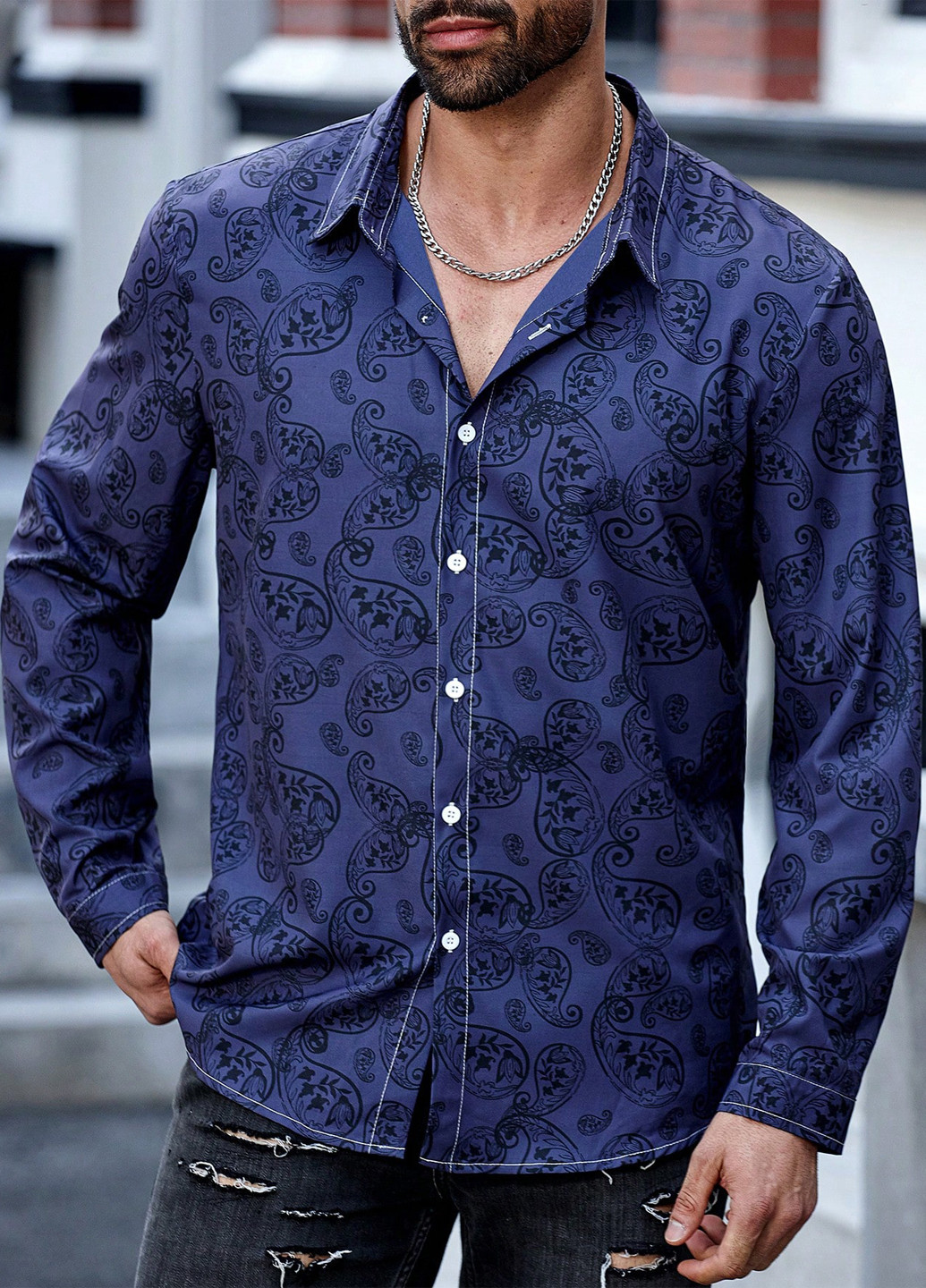 Цветная кэжуал рубашка турецкие огурцы SHEIN