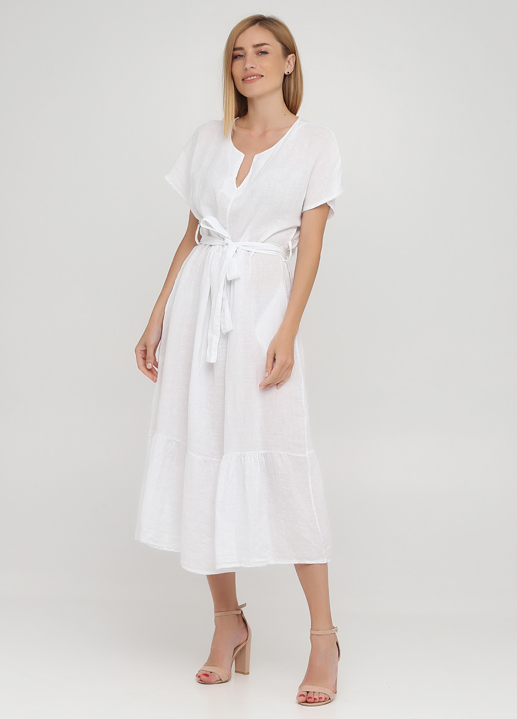 Білий кежуал сукня кльош Made in Italy однотонна