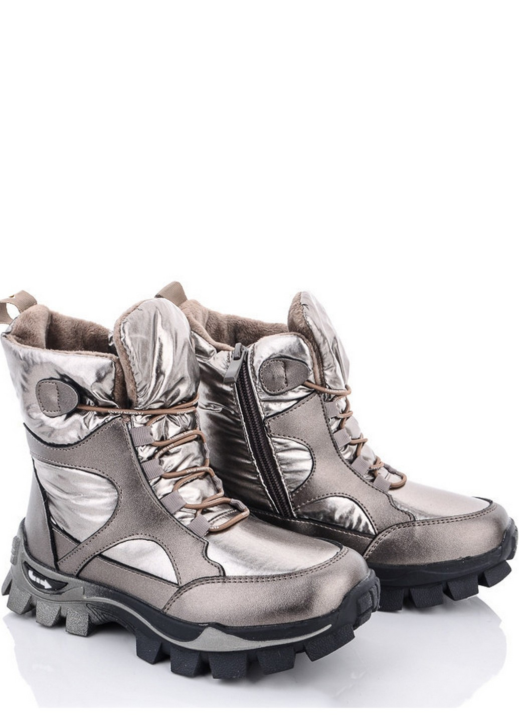 Бронзовые кэжуал осенние зимние ботинки на овчине fg2361-3q Kimbo
