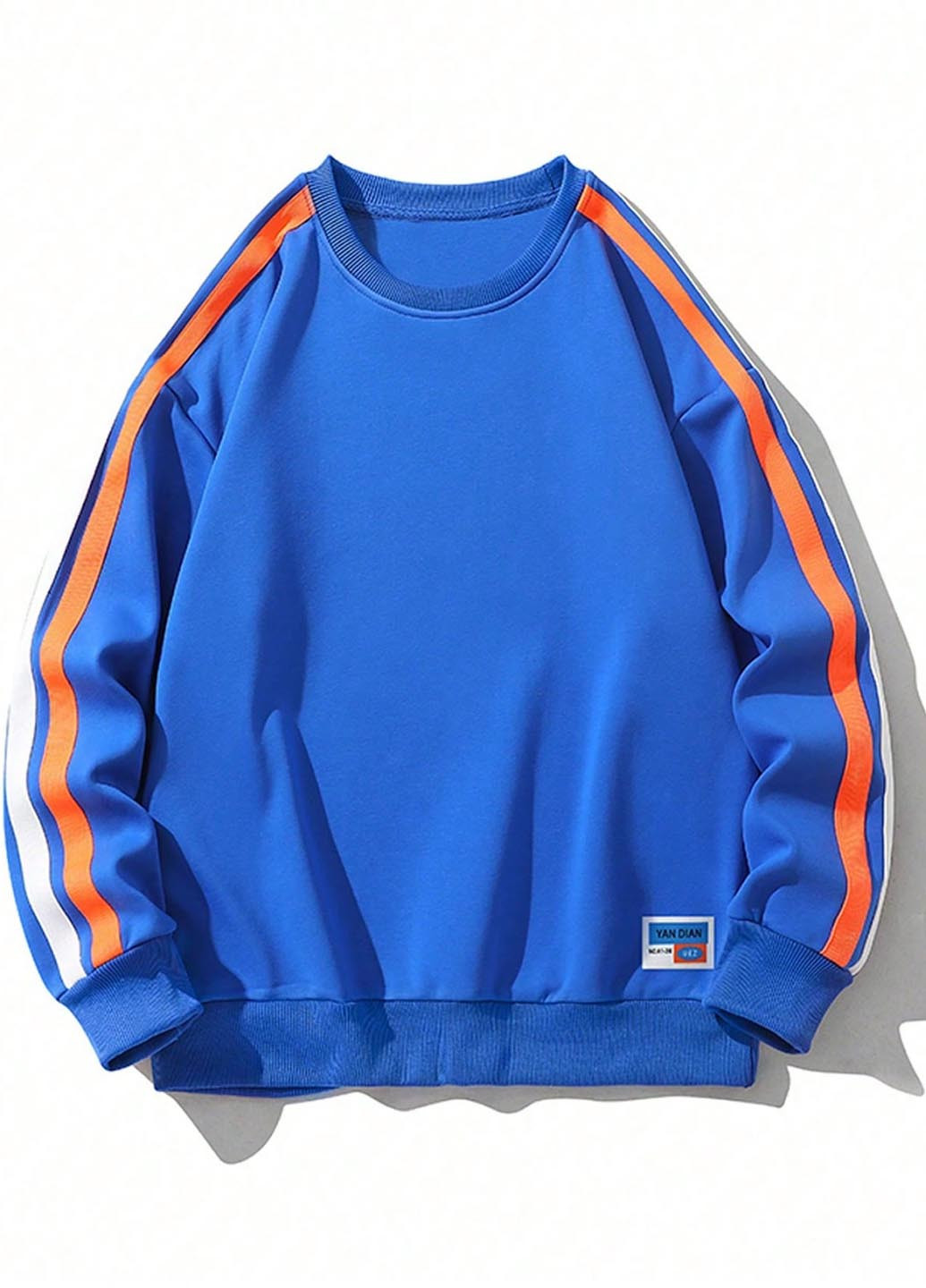 Синій світшот SHEIN смужка без декору (327705151)