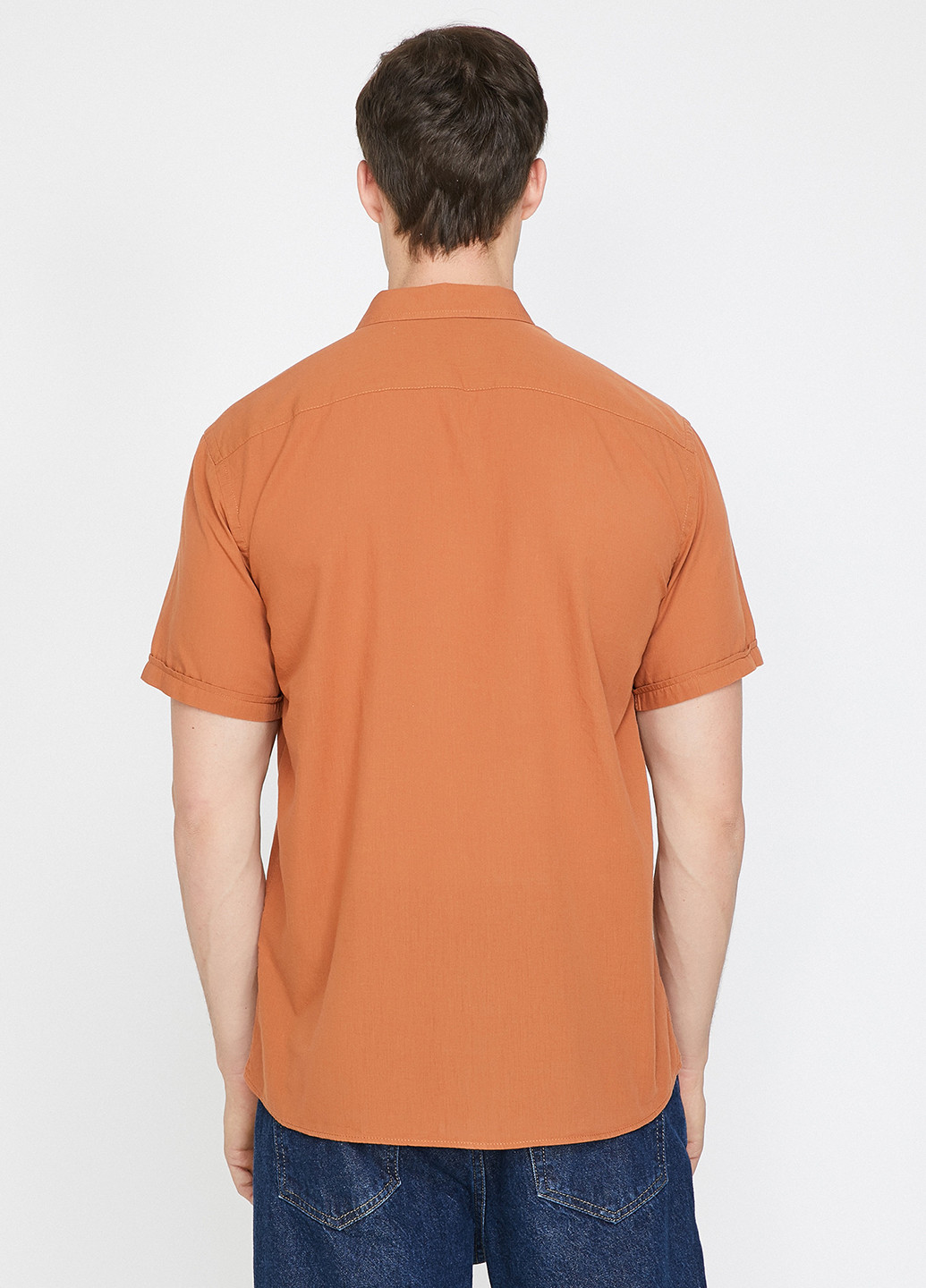Оранжевая кэжуал рубашка однотонная KOTON