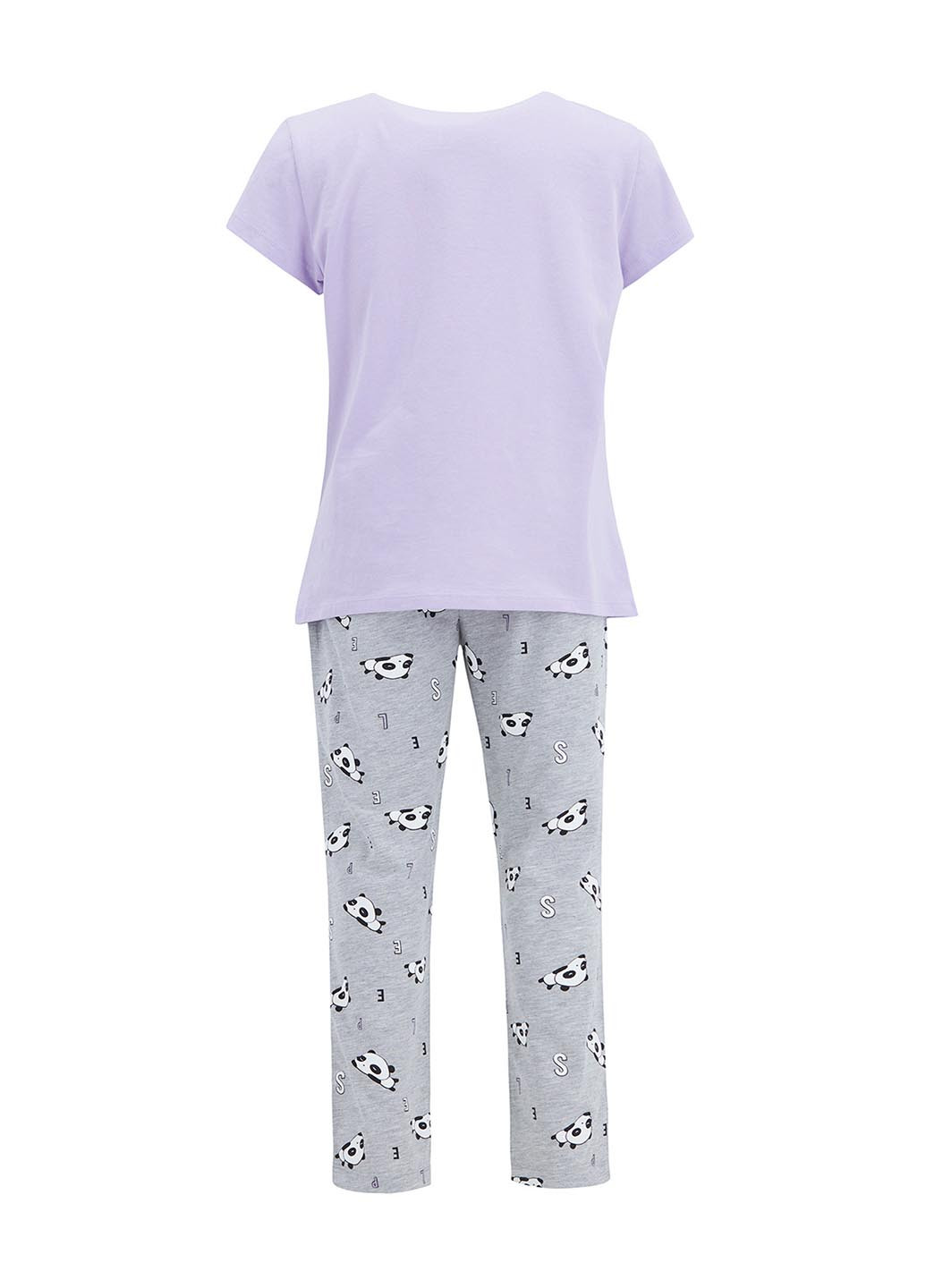 Сиреневая всесезон пижама футболка + брюки DeFacto