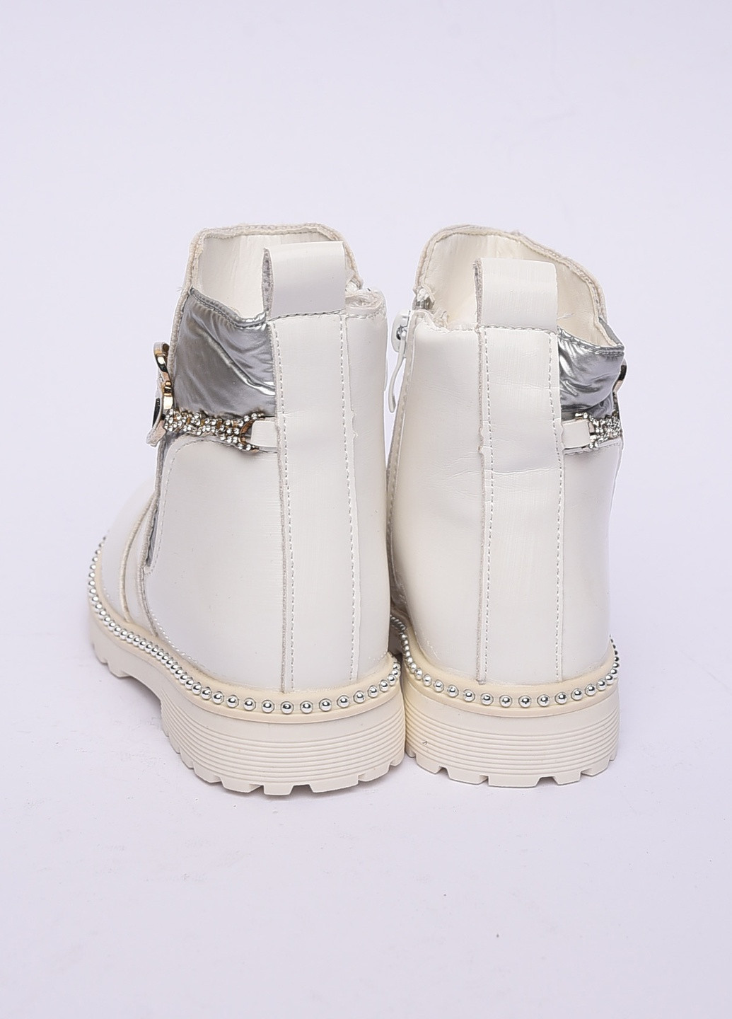 Белые кэжуал осенние ботинки детские демисезон, белые,на флисе Let's Shop
