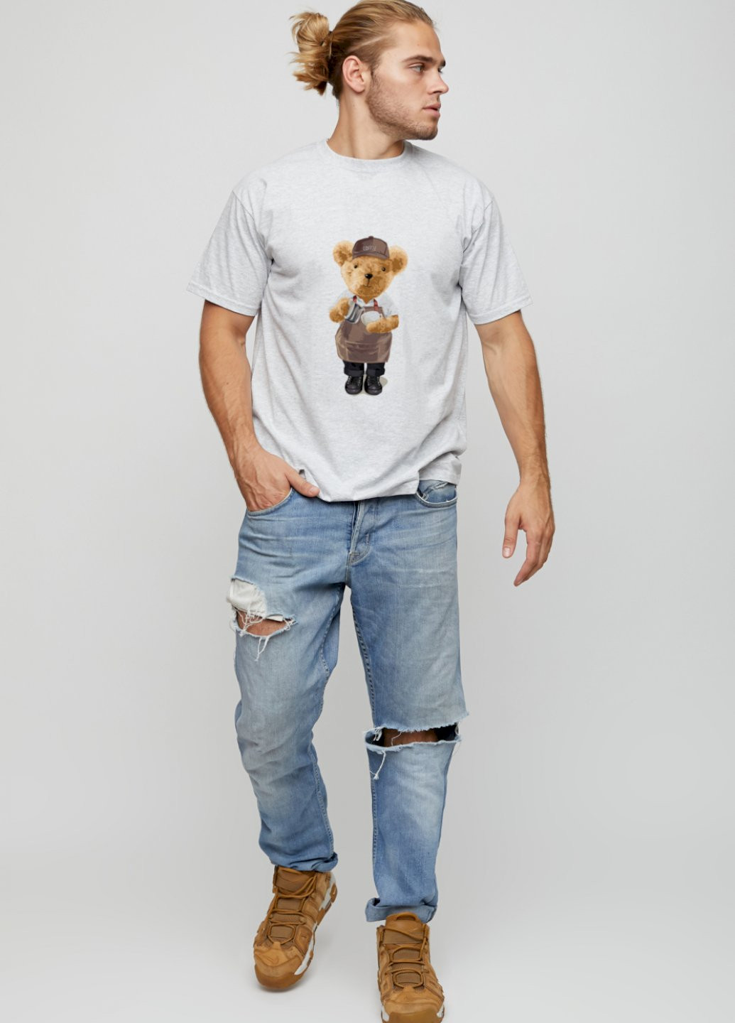 Сіра футболка чоловіча basic YAPPI