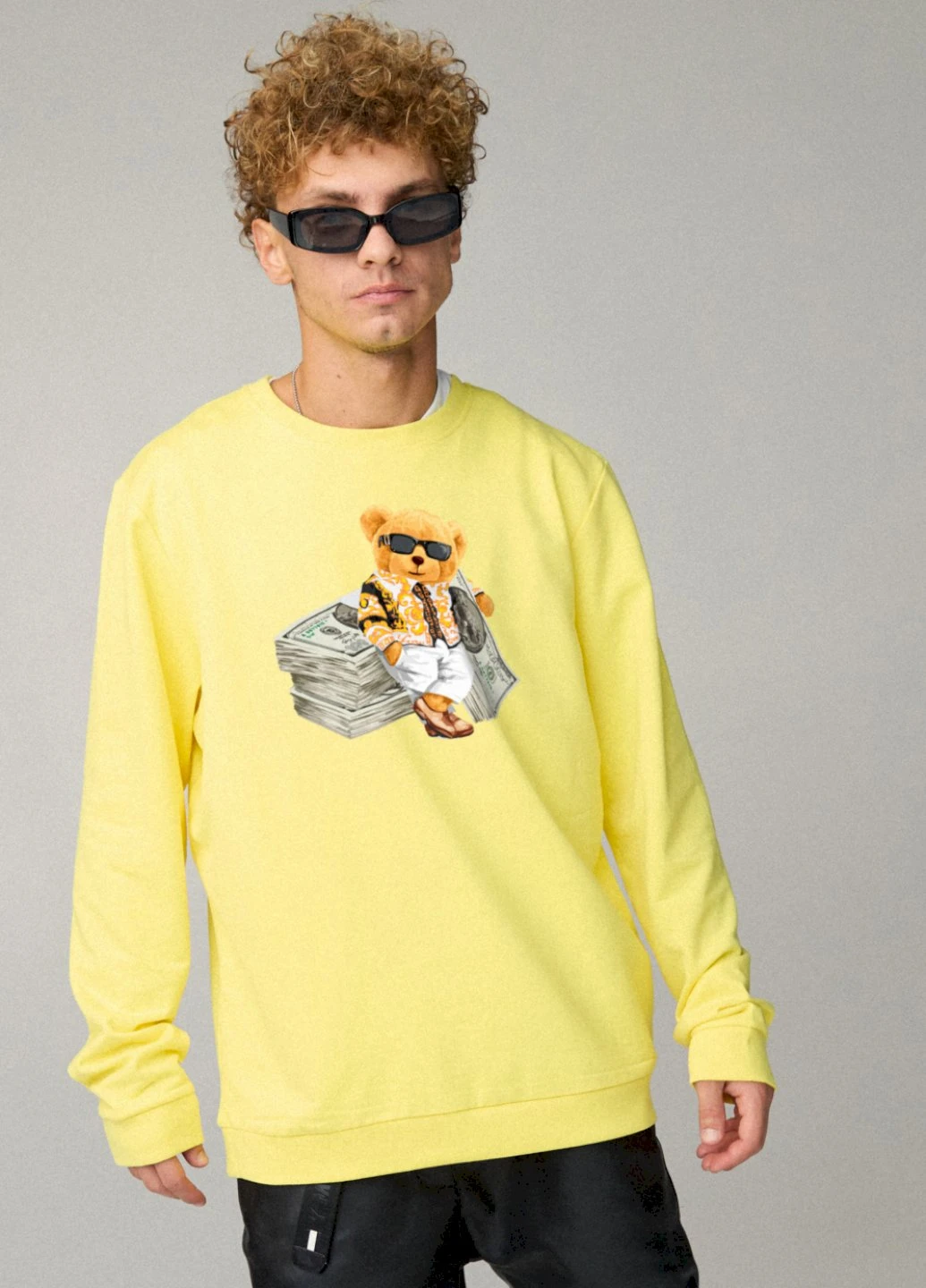 Жовтий світшот чоловічий oversize /no flis/ YAPPI (252259537)