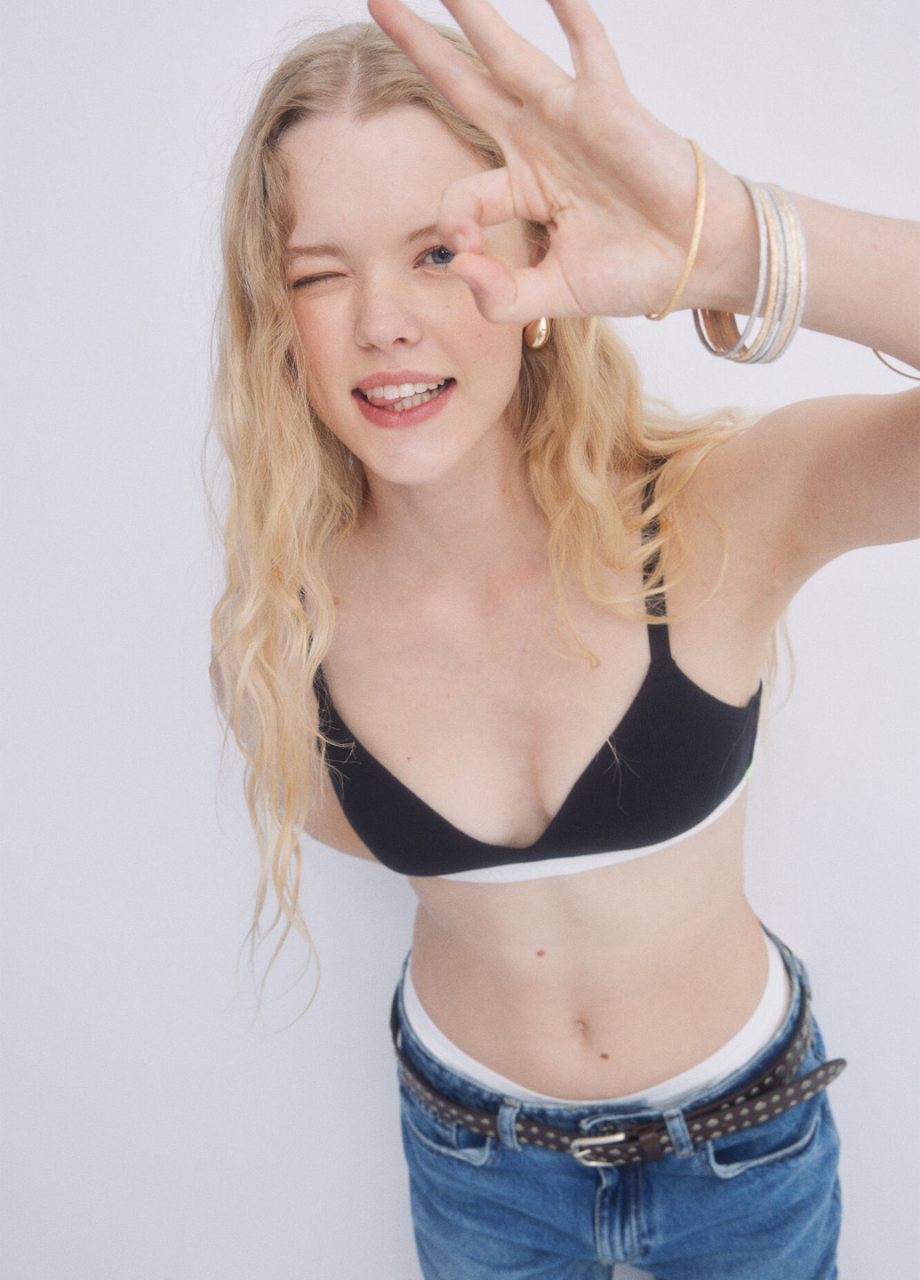 Чёрный триэнджел бюстгальтер Hi&Bye без косточек хлопок