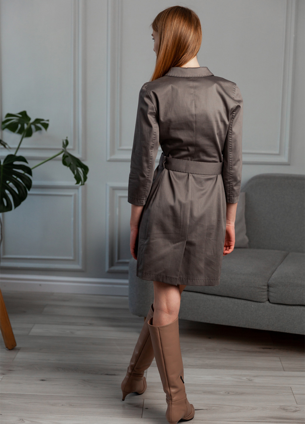 Сіро-коричнева кежуал сукня сукня-жакет MiNiMax однотонна