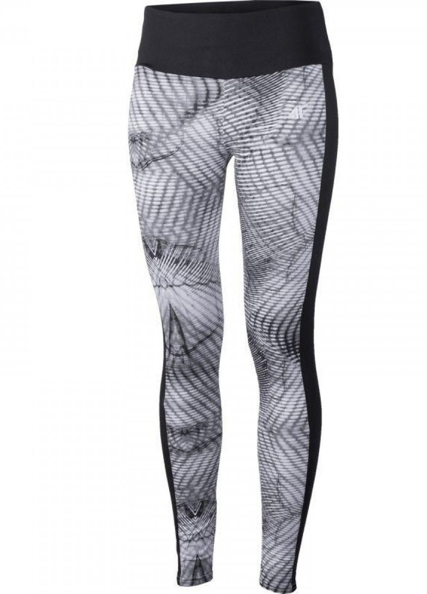 Лосини для фітнесу жіночі чорний/сірий (H4L17-SPDF005-1989) 4F (208089072)