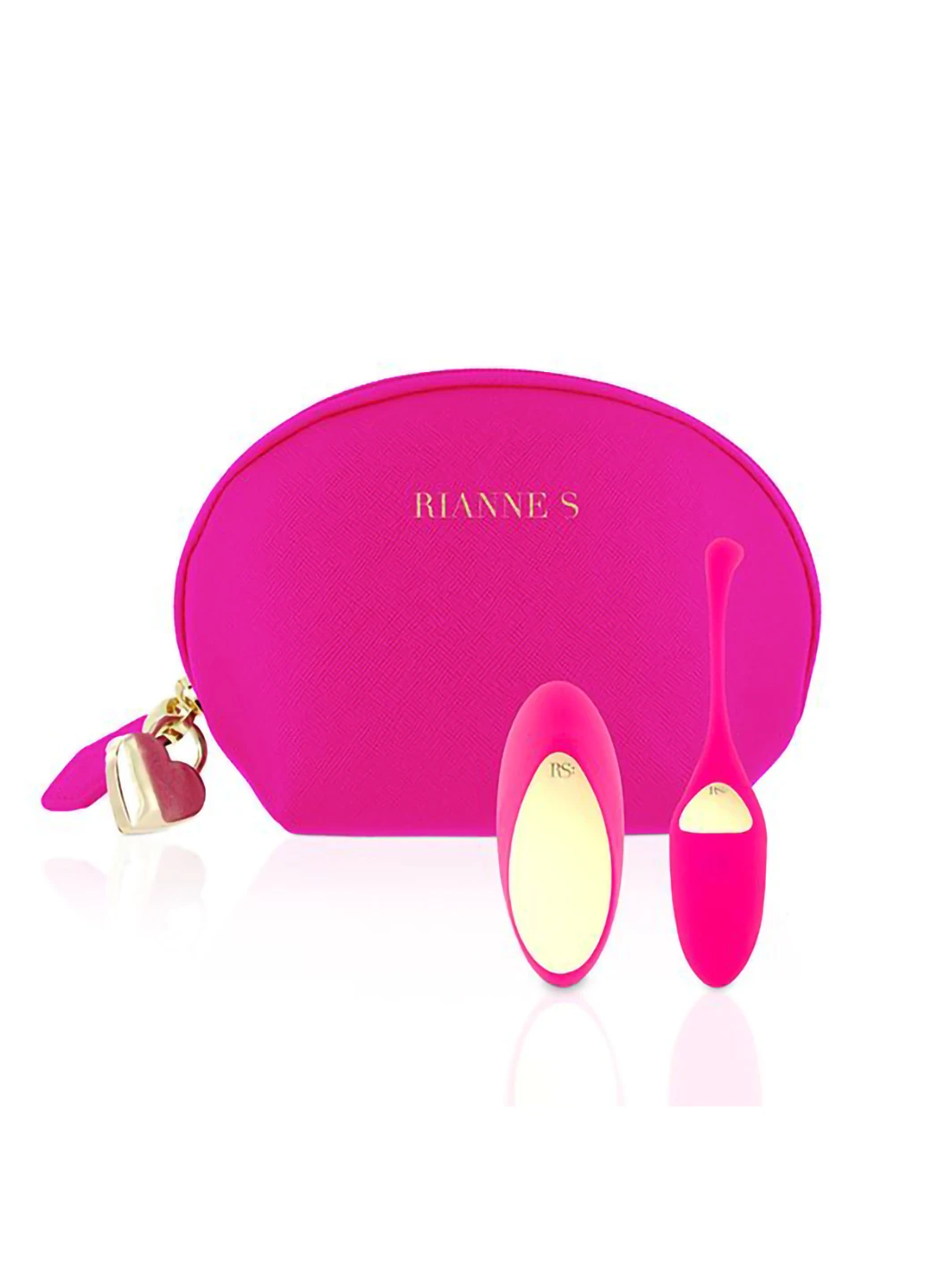 Виброяйцо : Pulsy Playball Deep Pink с вибрирующим пультом Д/У, косметичка-чехол RIANNE S (254151602)