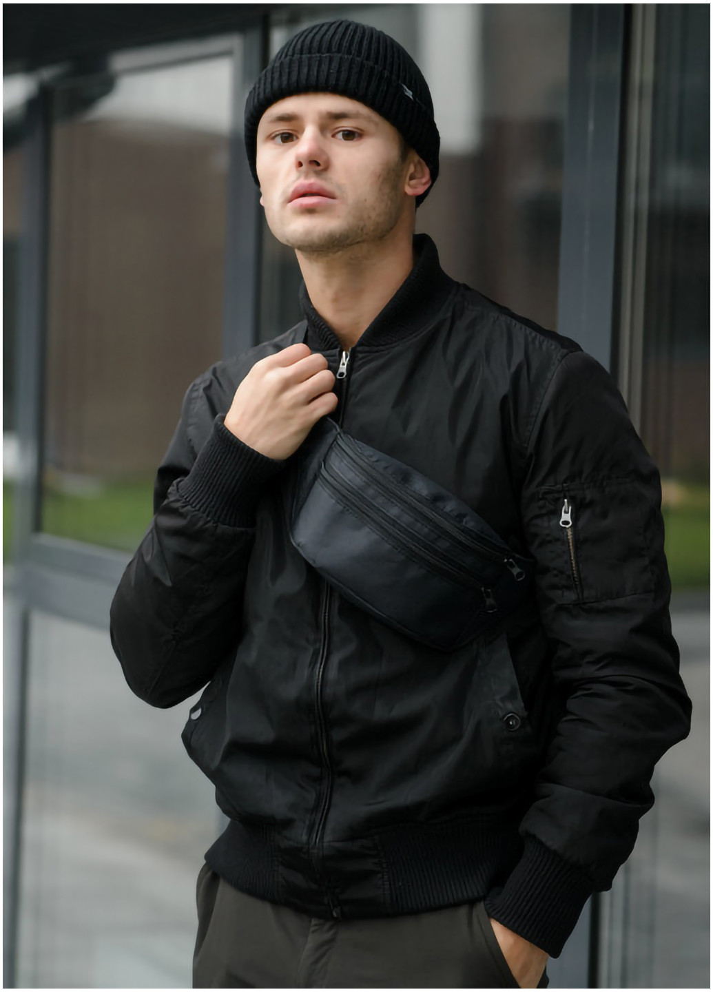 Чоловіча сумка на пояс (бананка) 31х12х5 см Sambag (253173881)