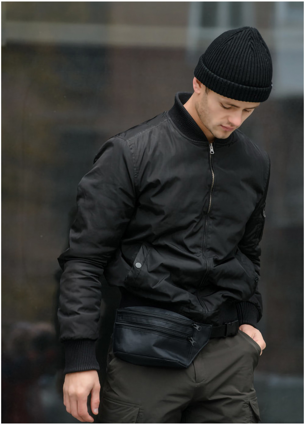 Чоловіча сумка на пояс (бананка) 31х12х5 см Sambag (253173881)