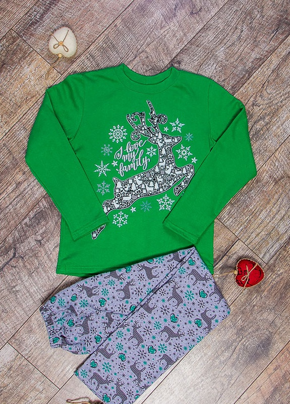 Зеленая всесезон пижама для мальчика (подростковая) р. 164см (brave) (6076-024-33-1-v1) Носи своє