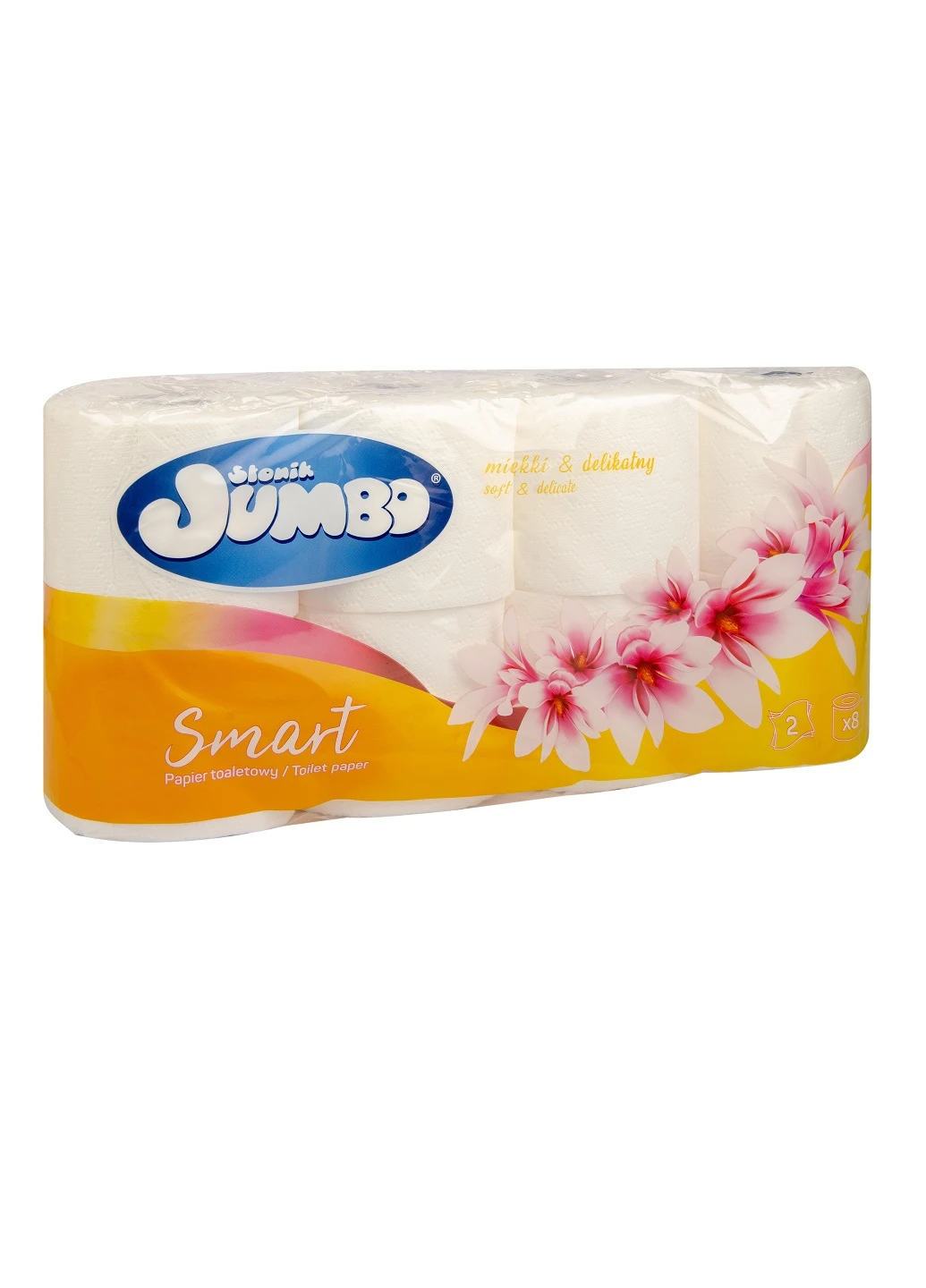 Туалетний папір Smart двошаровий 8 рулонів Slonik Jumbo (253042960)