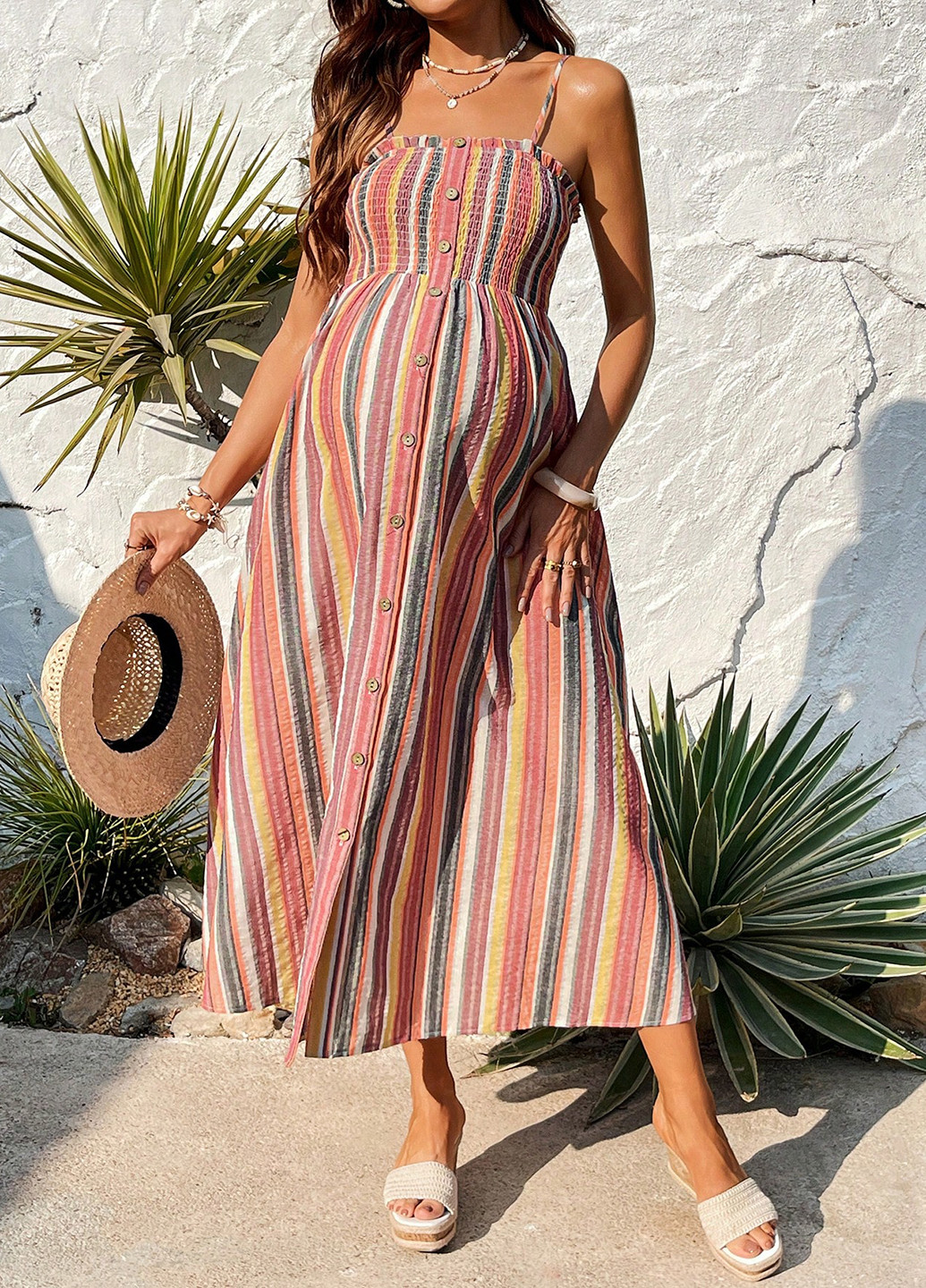 Комбінована кежуал сукня для вагітних а-силует SHEIN в смужку