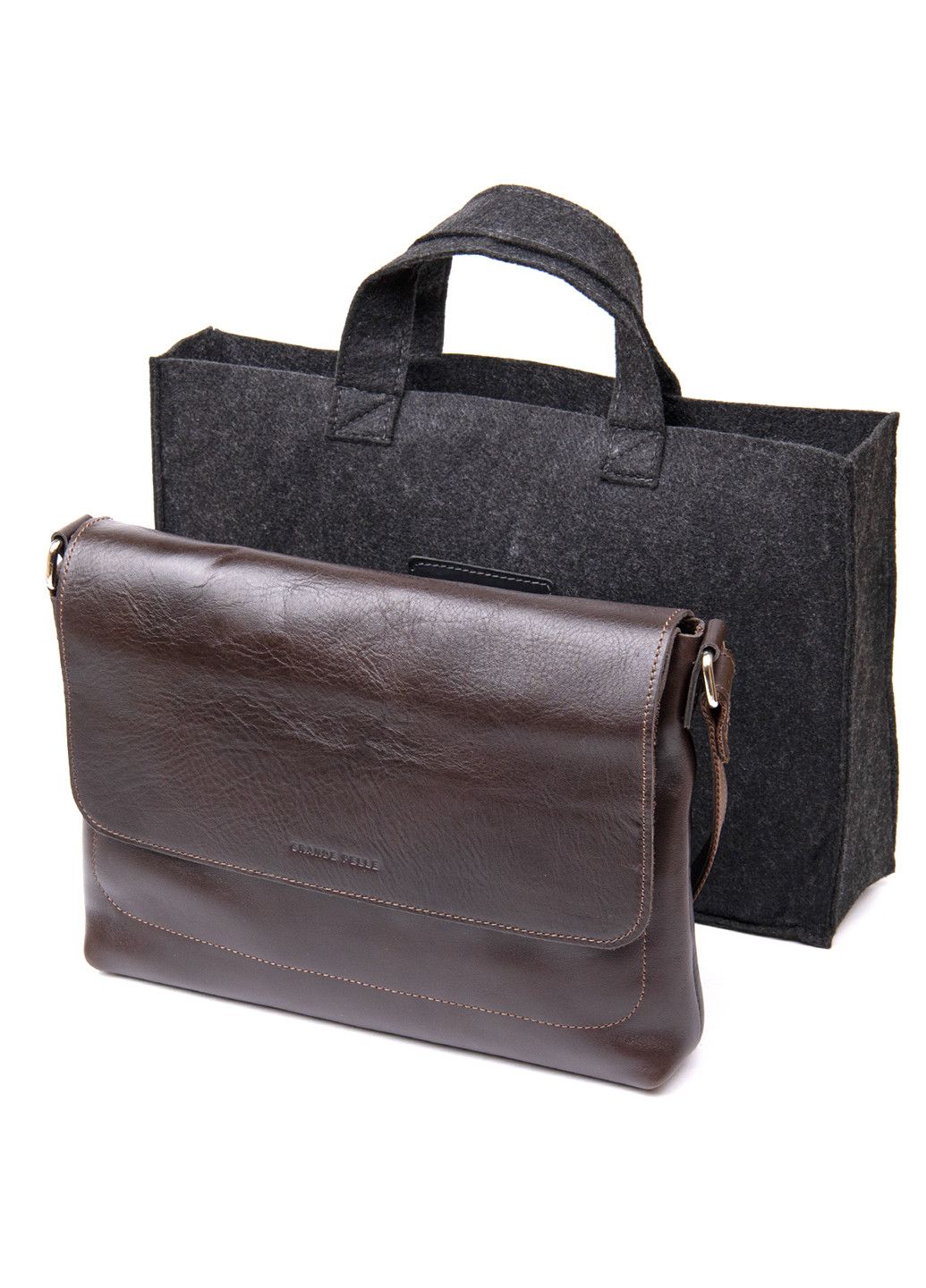 Мужская кожаная сумка 30х23х6 см Grande Pelle (252131170)
