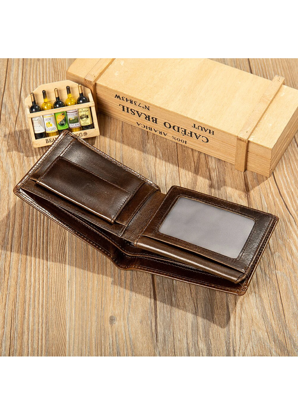 Чоловік шкіряний гаманець 9х11х2,5 см Vintage (229460569)
