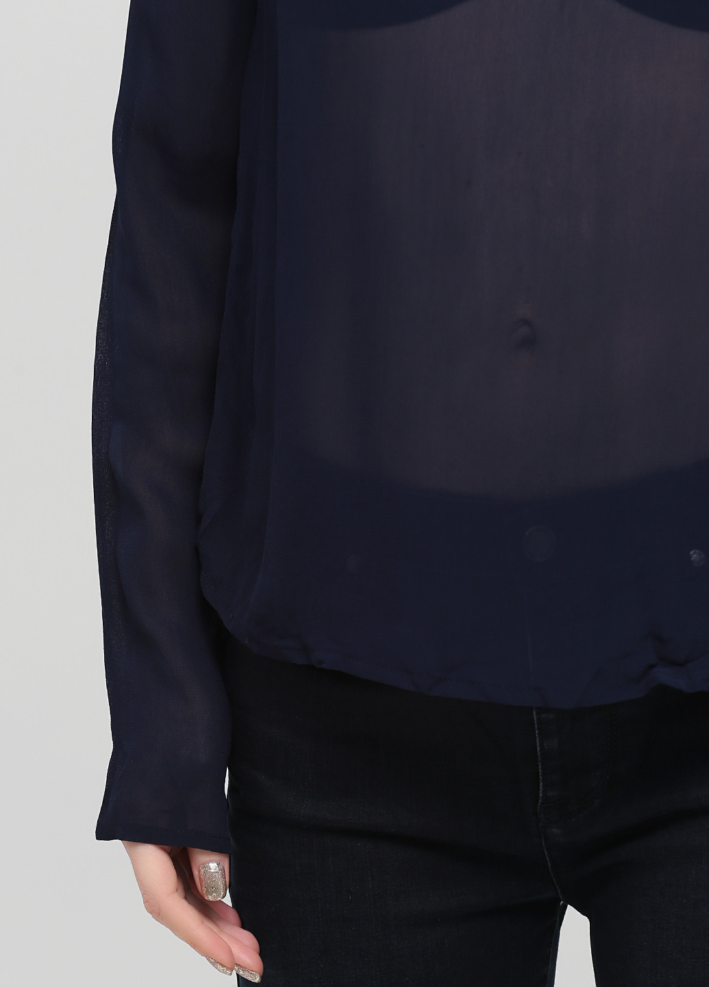 Темно-синяя демисезонная блуза Asos