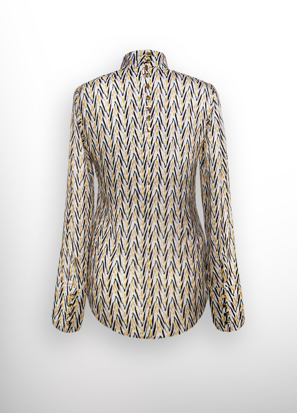 Комбінована демісезонна блуза с комірцем-стійкою в58 Luxik