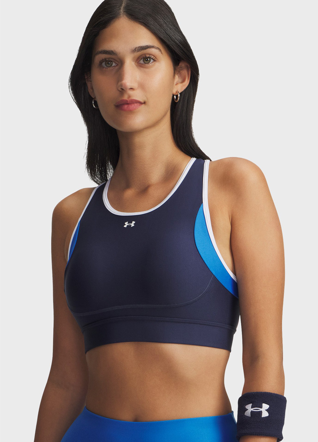 Синий топ бюстгальтер Under Armour без косточек полиэстер