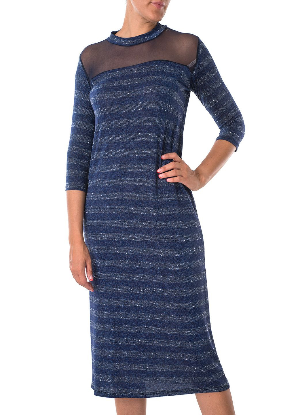 Синя кежуал сукня Miss Miss в смужку