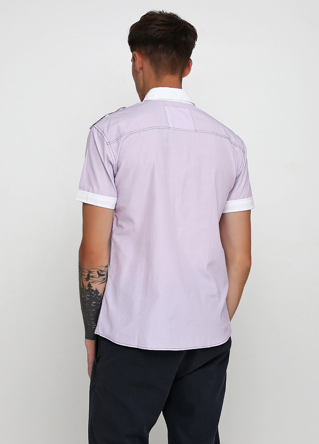 Бледно-фиолетовая кэжуал рубашка в полоску N & V