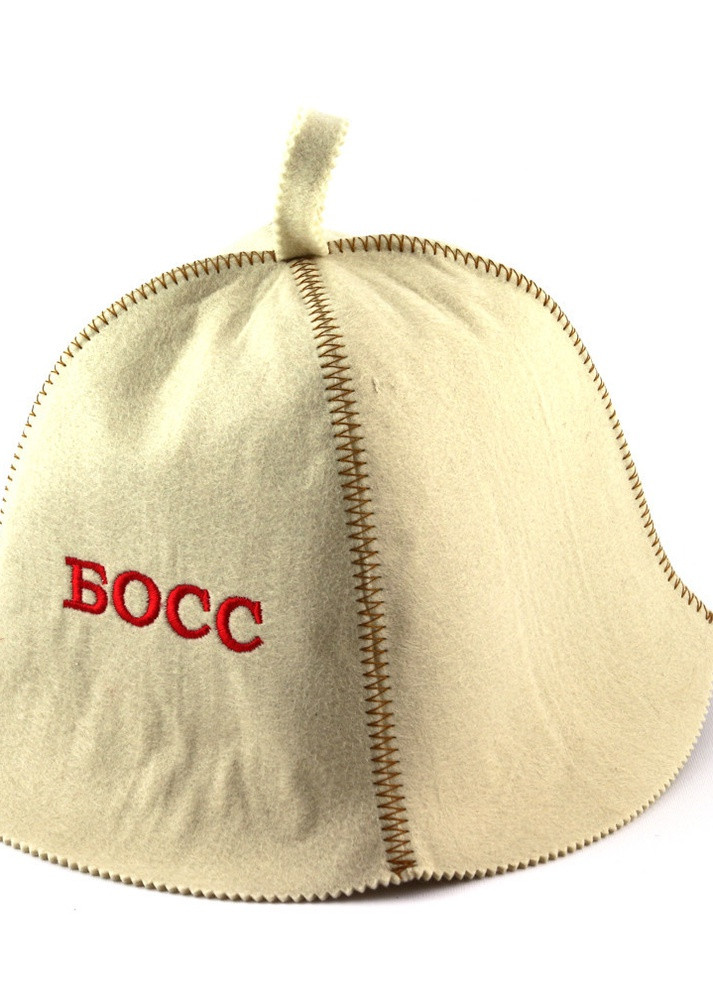 Банна шапка "Бос", штучне хутро, білий (LA-290) Luxyart (252611441)