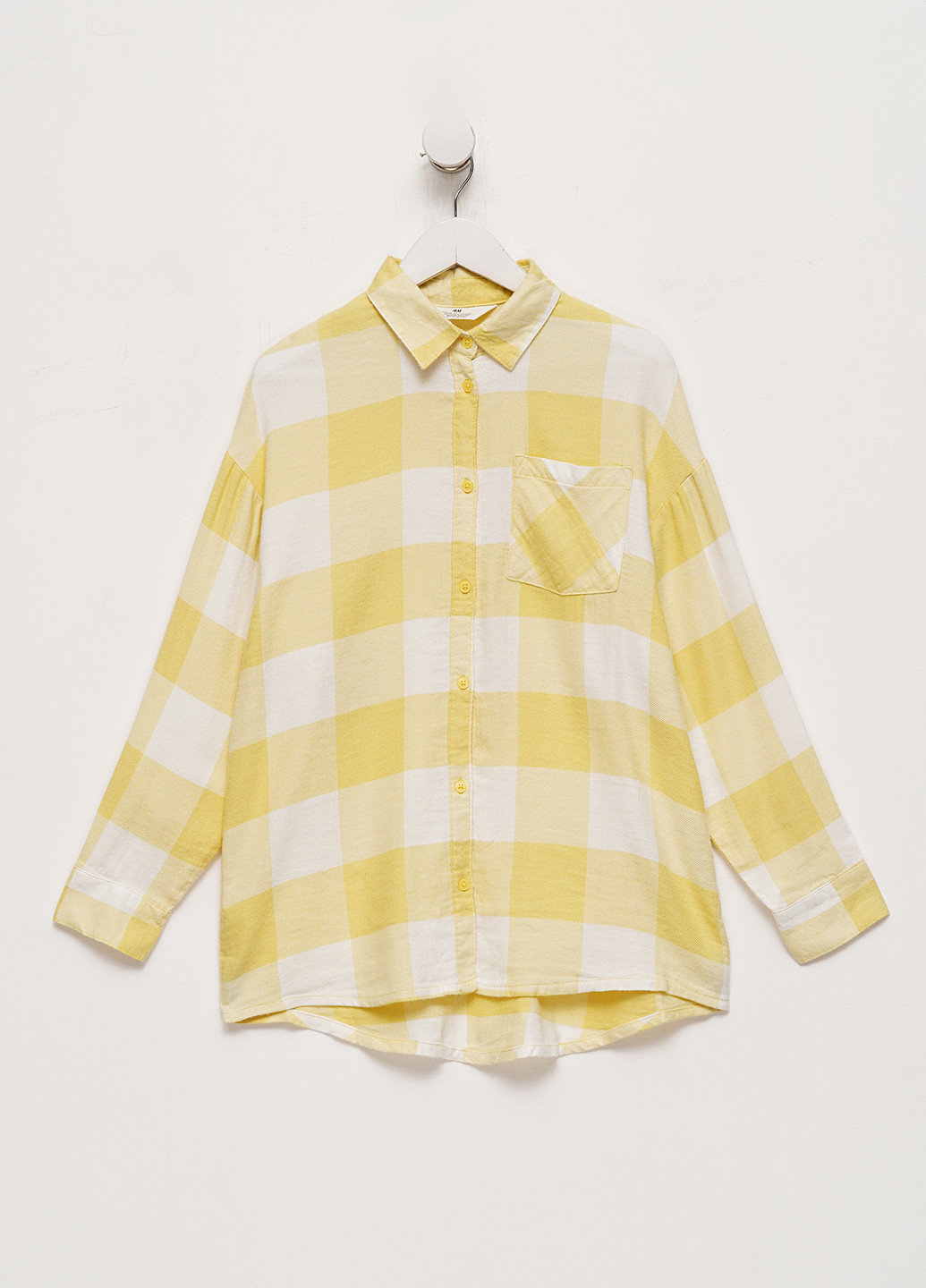 Желтая кэжуал рубашка в клетку H&M
