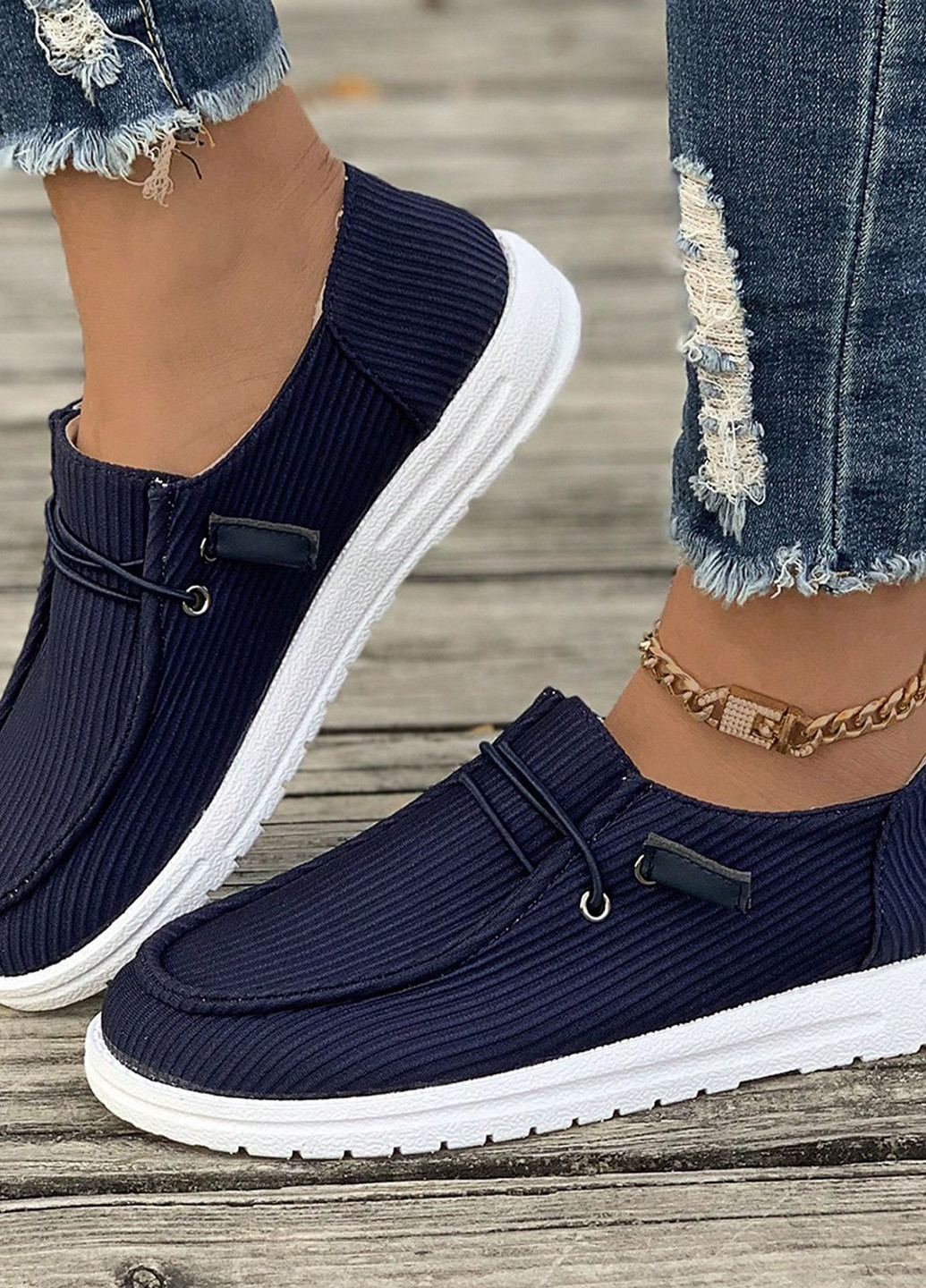 Темно-синие мокасины SHEIN