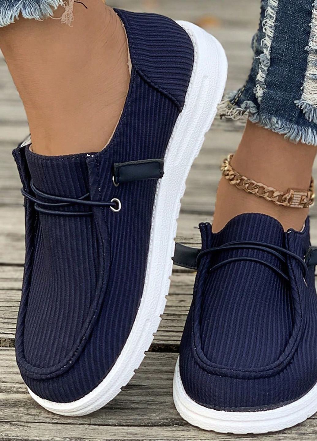 Темно-синие мокасины SHEIN