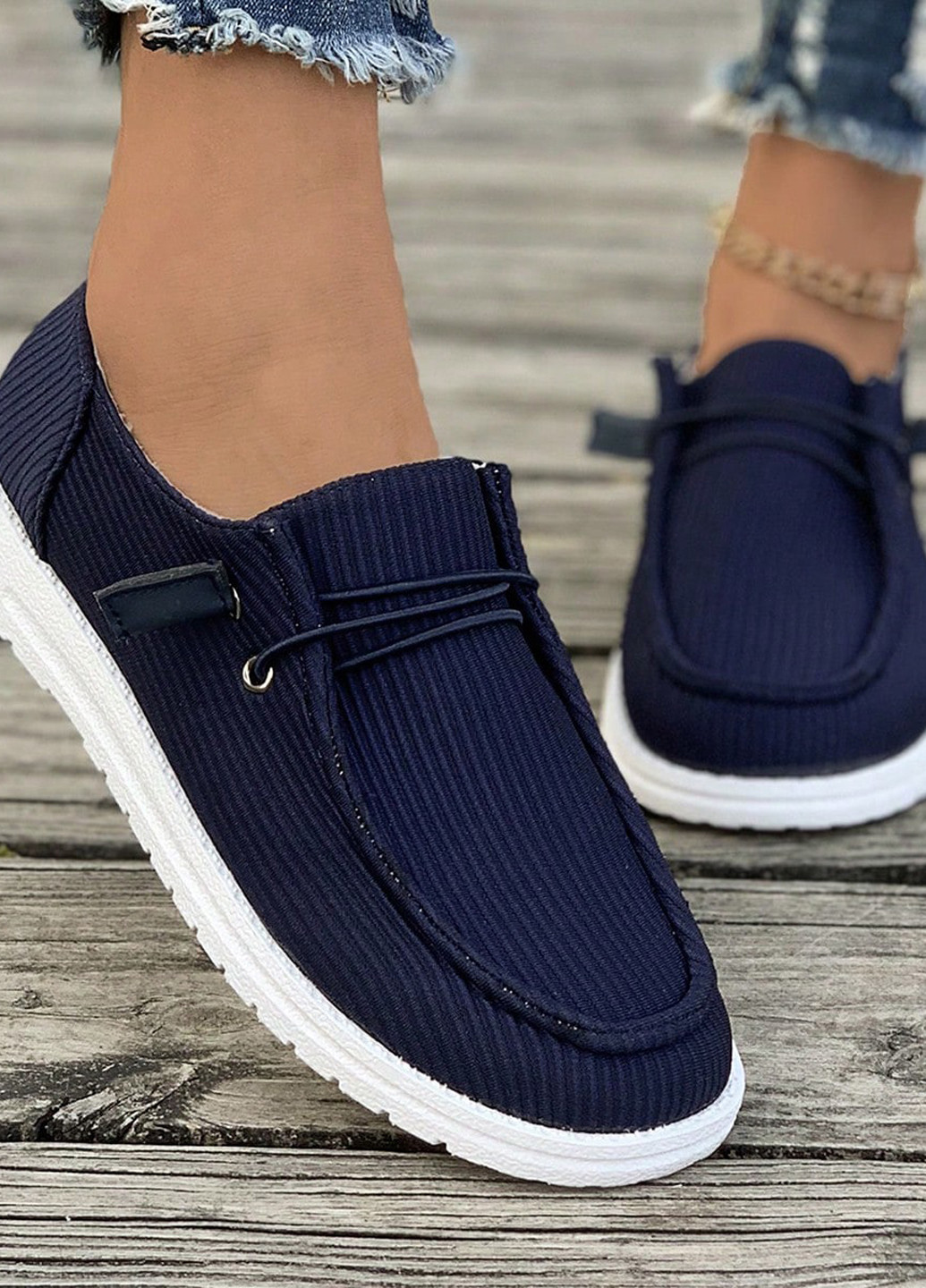 Темно-синие мокасины SHEIN
