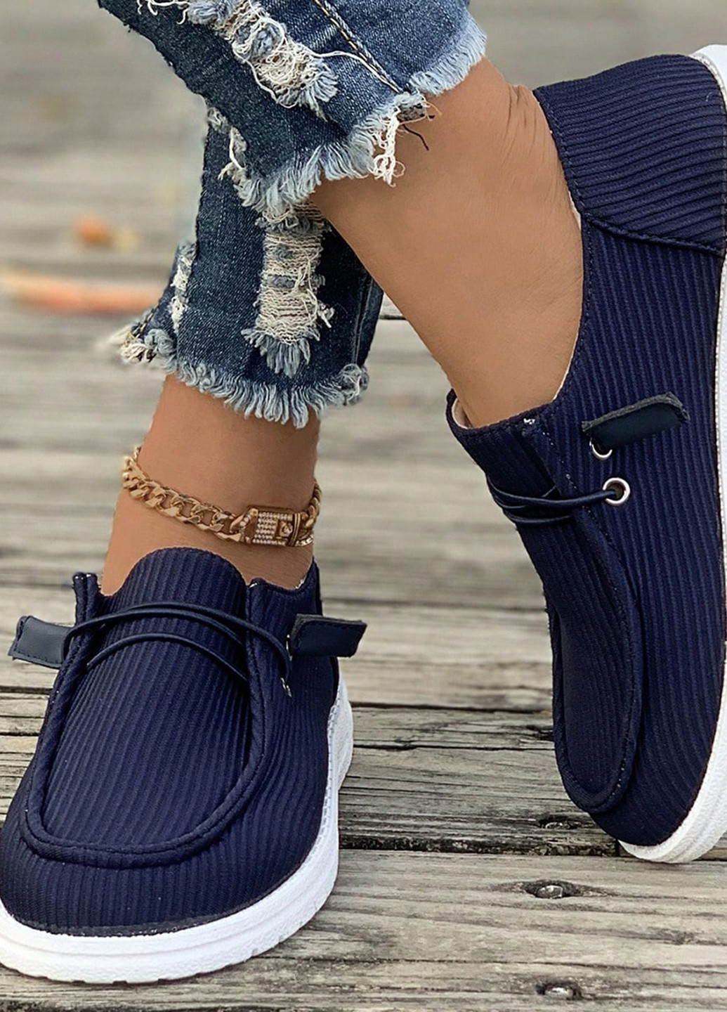 Темно-синие мокасины SHEIN