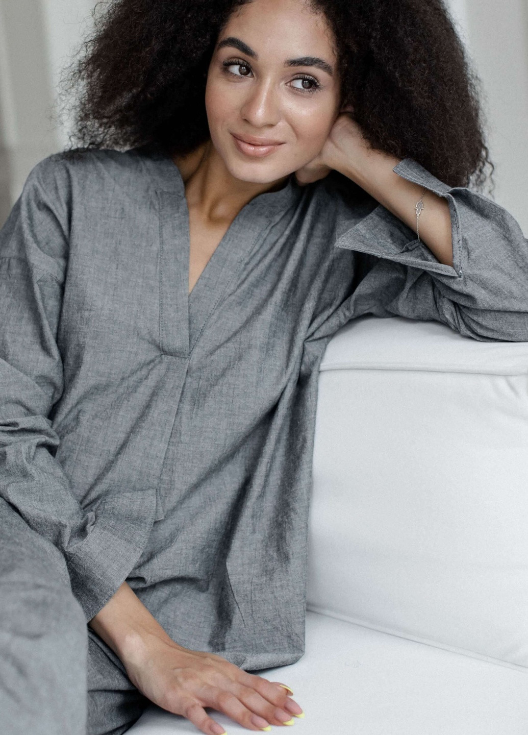 Серебряная всесезон пижама женская silver (l) рубашка + брюки Leglo