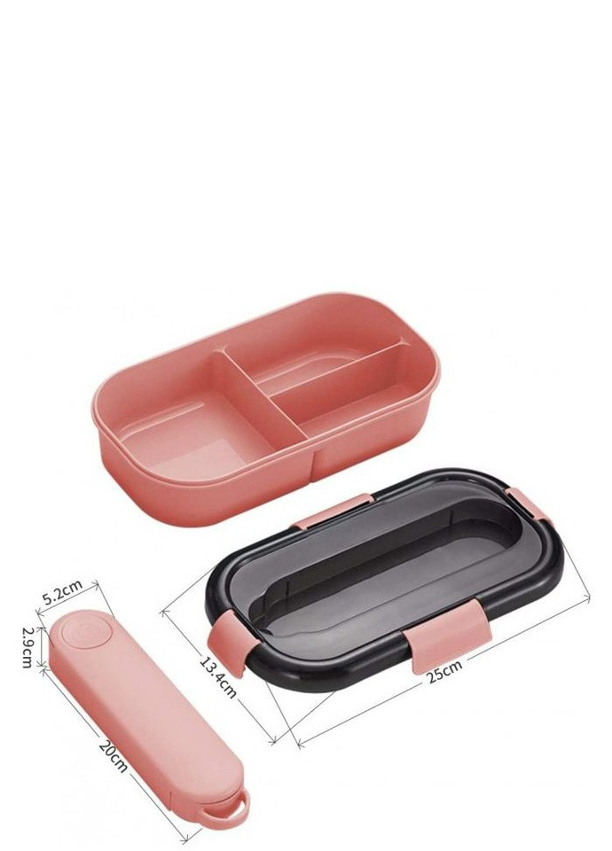 Ланч бокс зі зйомним контейнером для приладів Japanese 1.2л - рожевий No Brand (252825154)