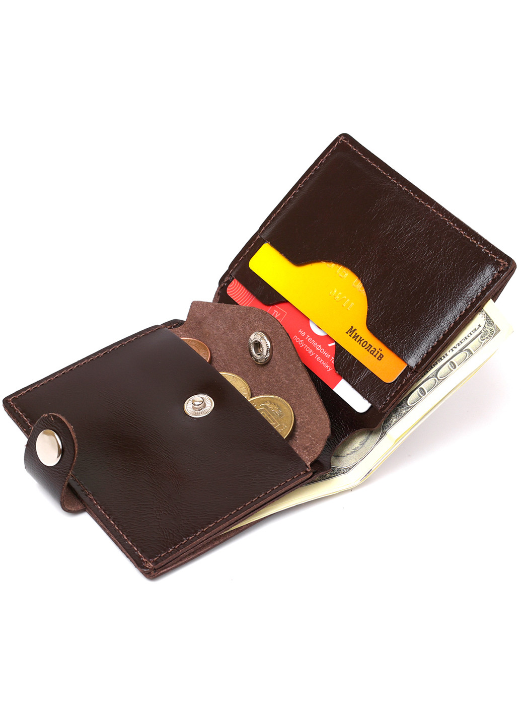 Мужское кожаное портмоне 9х10х1 см Shvigel (253491358)