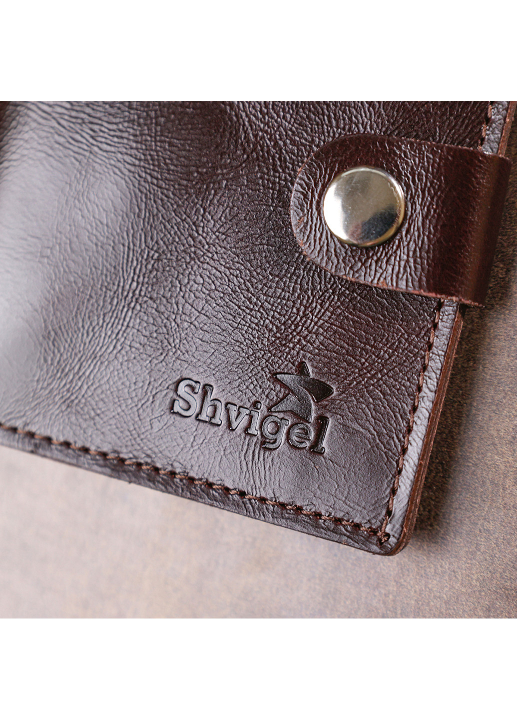 Мужское кожаное портмоне 9х10х1 см Shvigel (253491358)