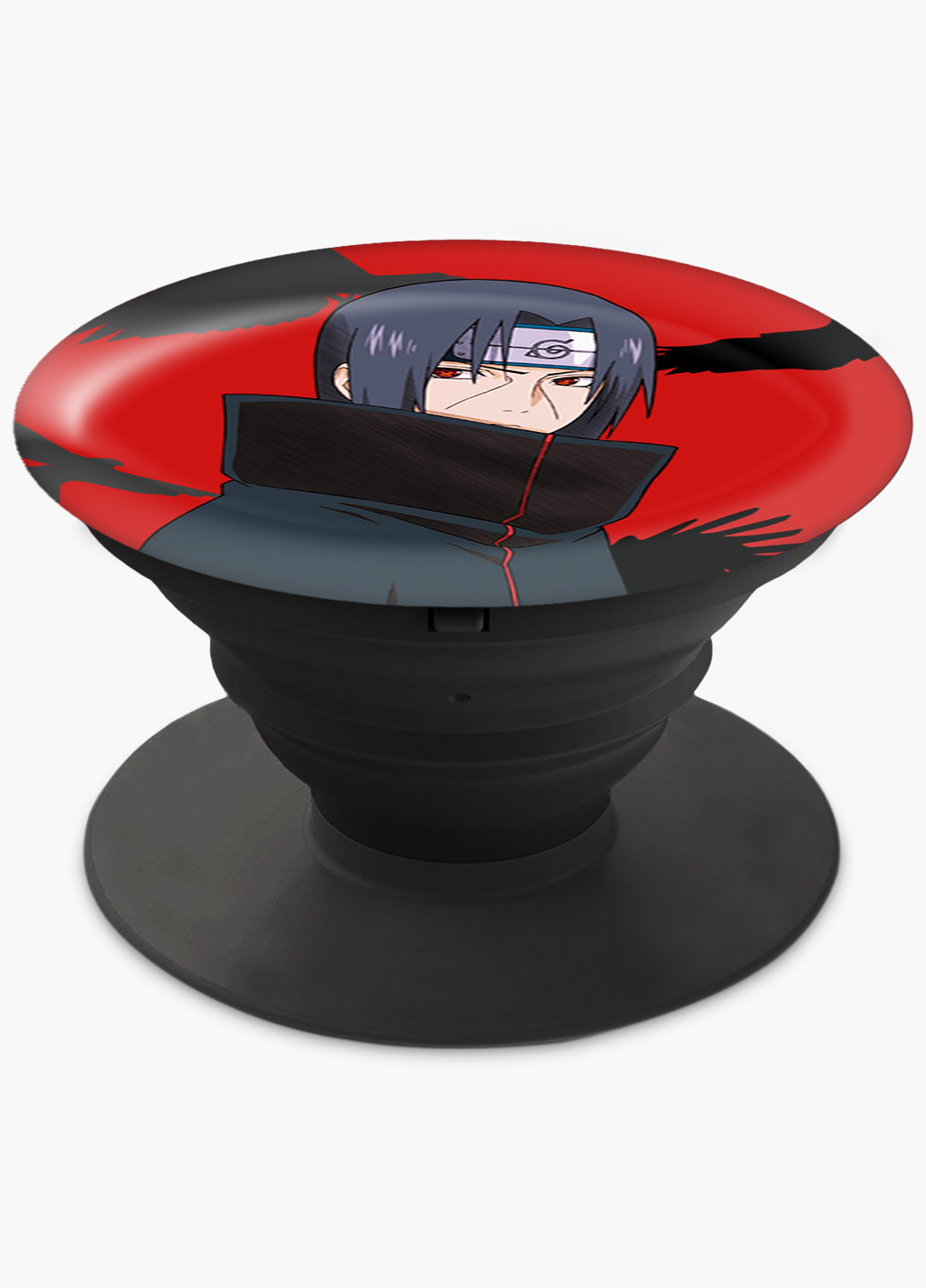 Попсокет (Popsockets) тримач для смартфону Ітачі Учіха (Itachi Uchiha) (8754-2821) Чорний MobiPrint (221548587)