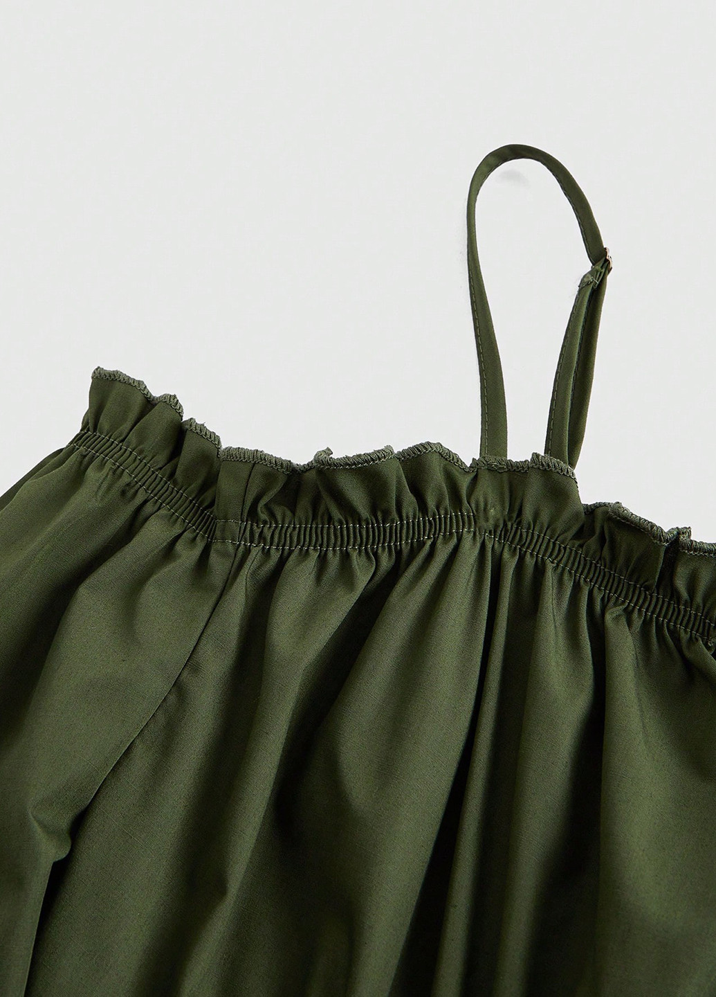 Оливковое (хаки) праздничный платье с открытыми плечами, клеш Romwe однотонное