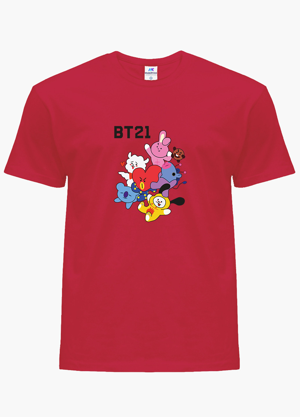 Красная демисезонная футболка детская бтс (bts)(9224-1166) MobiPrint