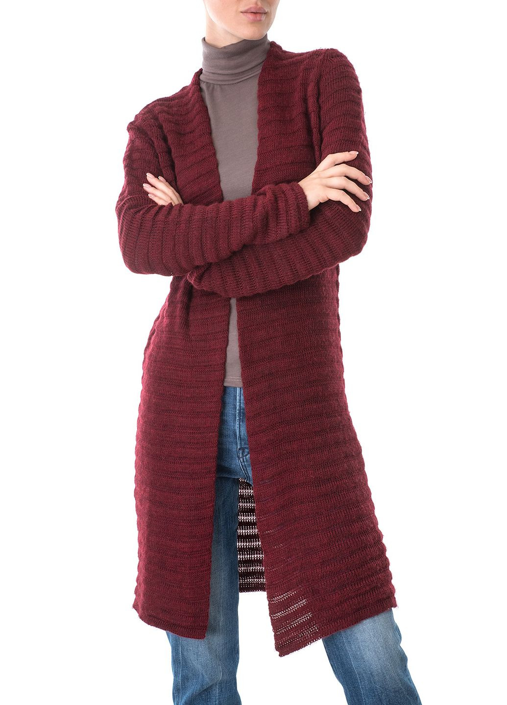 Бордовый зимний кардиган Miss Miss