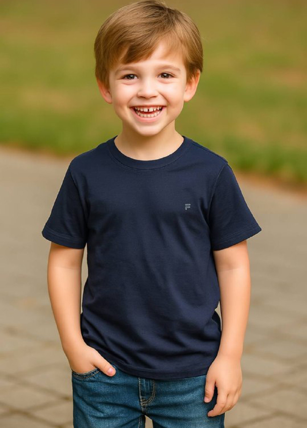 Темно-синя літня футболка Fila