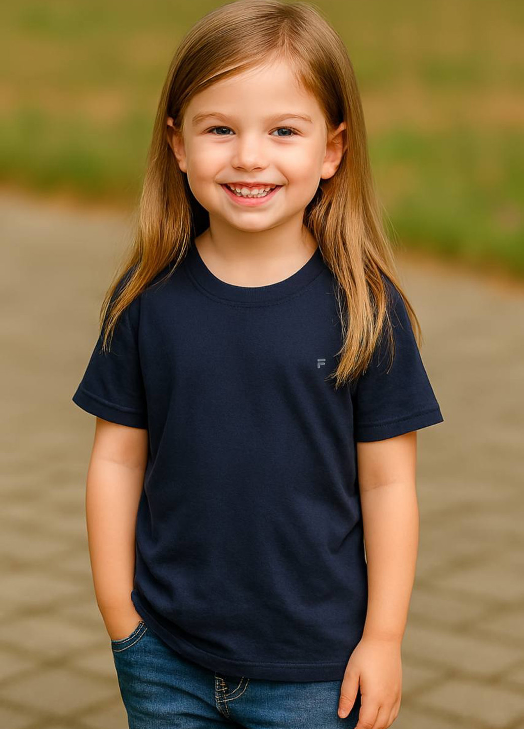 Темно-синя літня футболка Fila