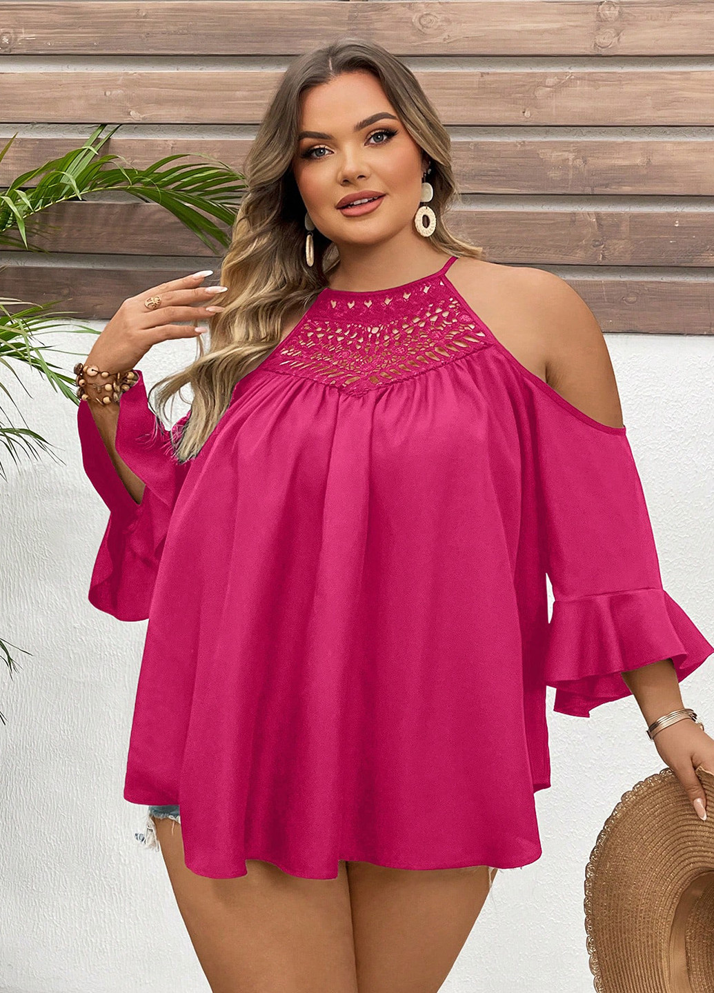 Фуксия блуза SHEIN