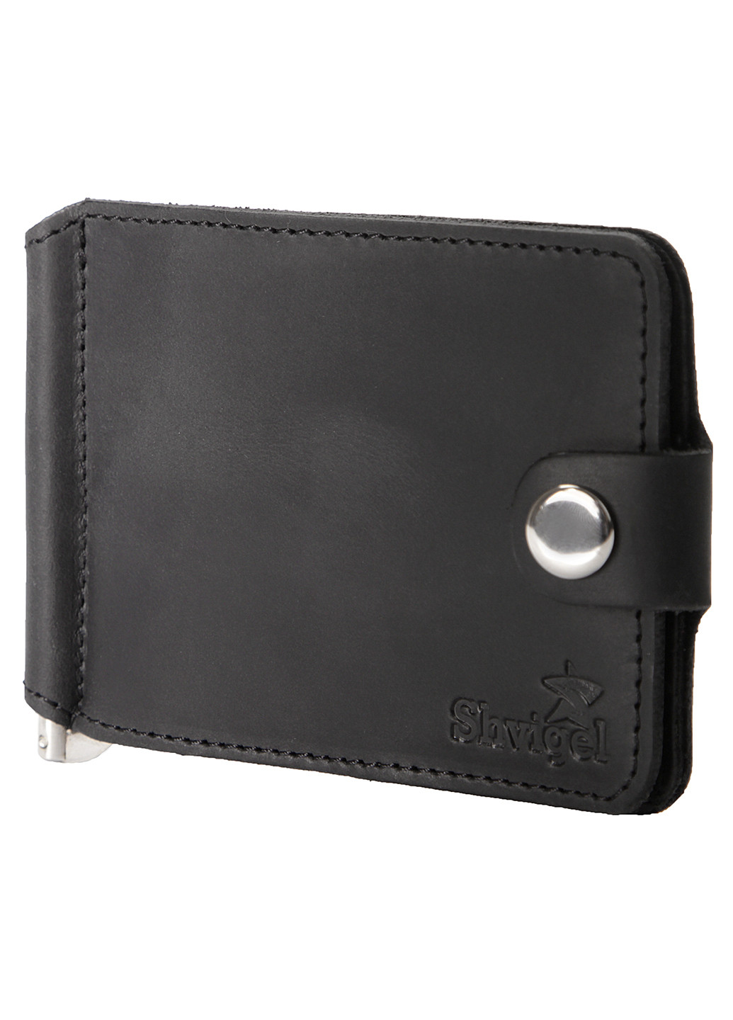 Чоловічий шкіряний затискач для грошей 10,7х7,5х1 см Shvigel (253174650)
